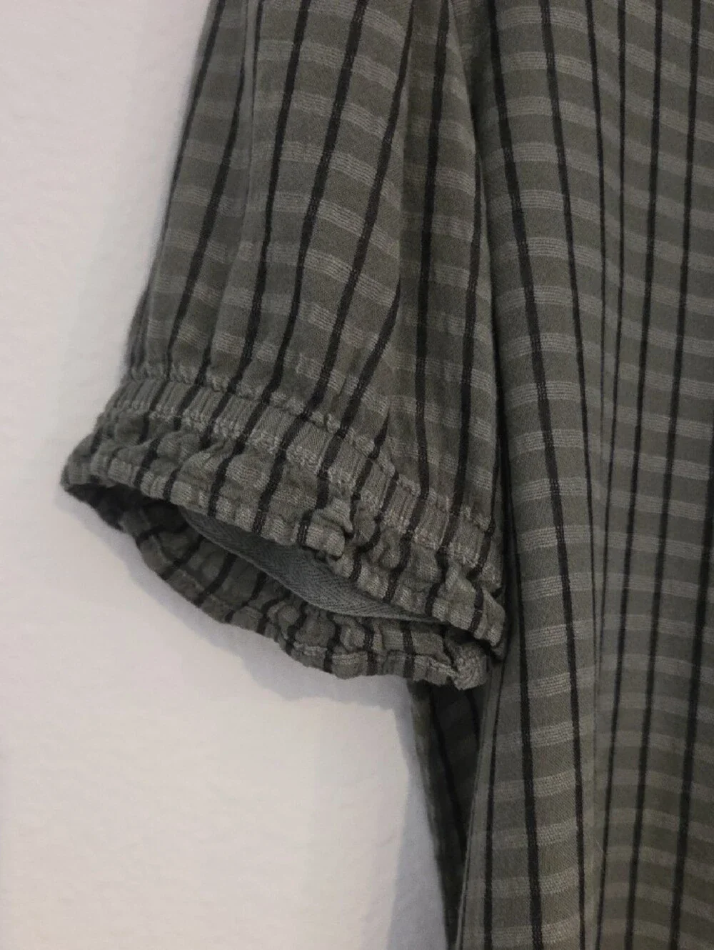 cloth & stone Olive and Black Striped Button-Down Blouse - Picture 7 of 8